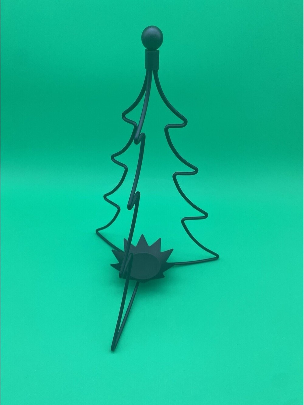 PartyLite 12.5" Black Wrought Iron Whispering Pines Tealight Candle Holder Tree